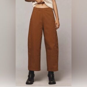 Pilcro Wide-Leg Cropped Pants in Brown